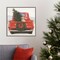 Christmas in the Heartland IV Dog by James Wiens 22-in. W x 22-in. H. Canvas Wall Art Print Framed in Grey